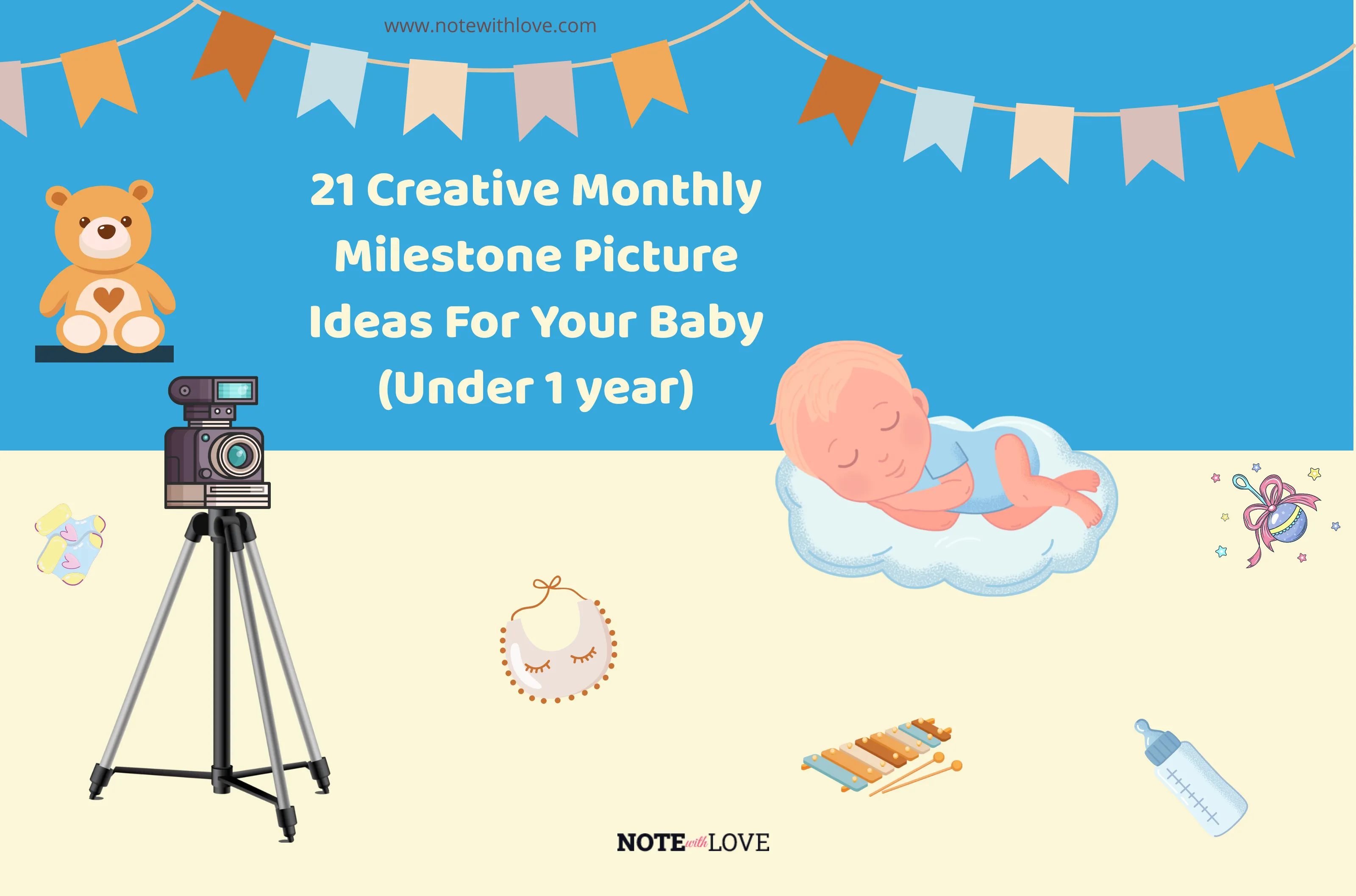 21 Creative Monthly Milestone Picture Ideas For Your Baby (Under 1 year)