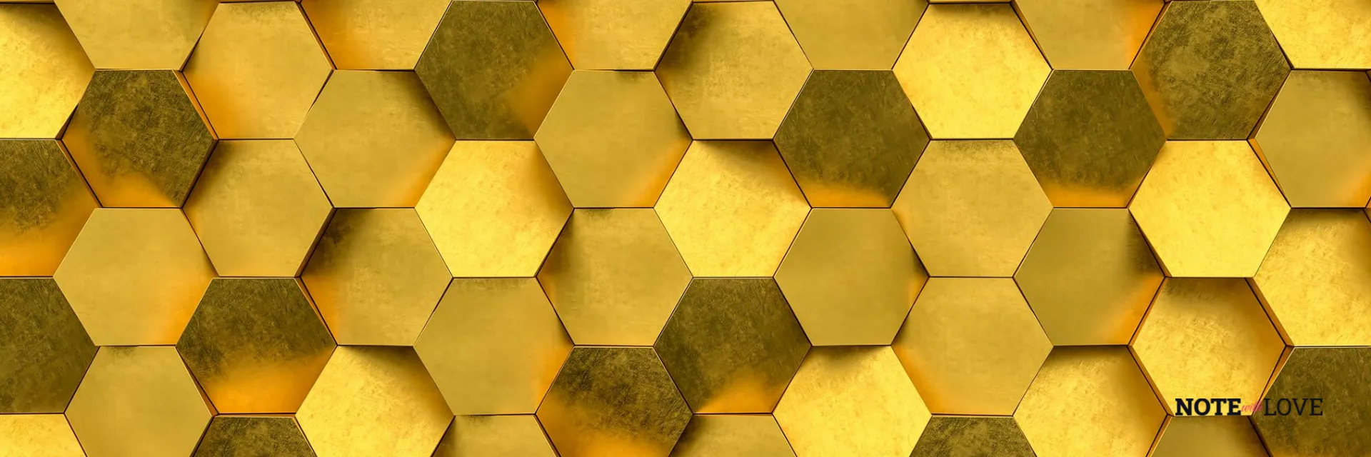 Golden shiny hexagonal pattern background